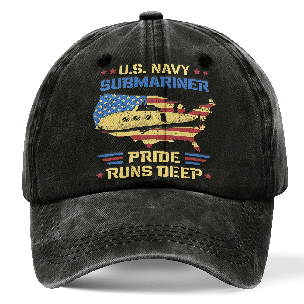 Navy Submarine Washed Cap