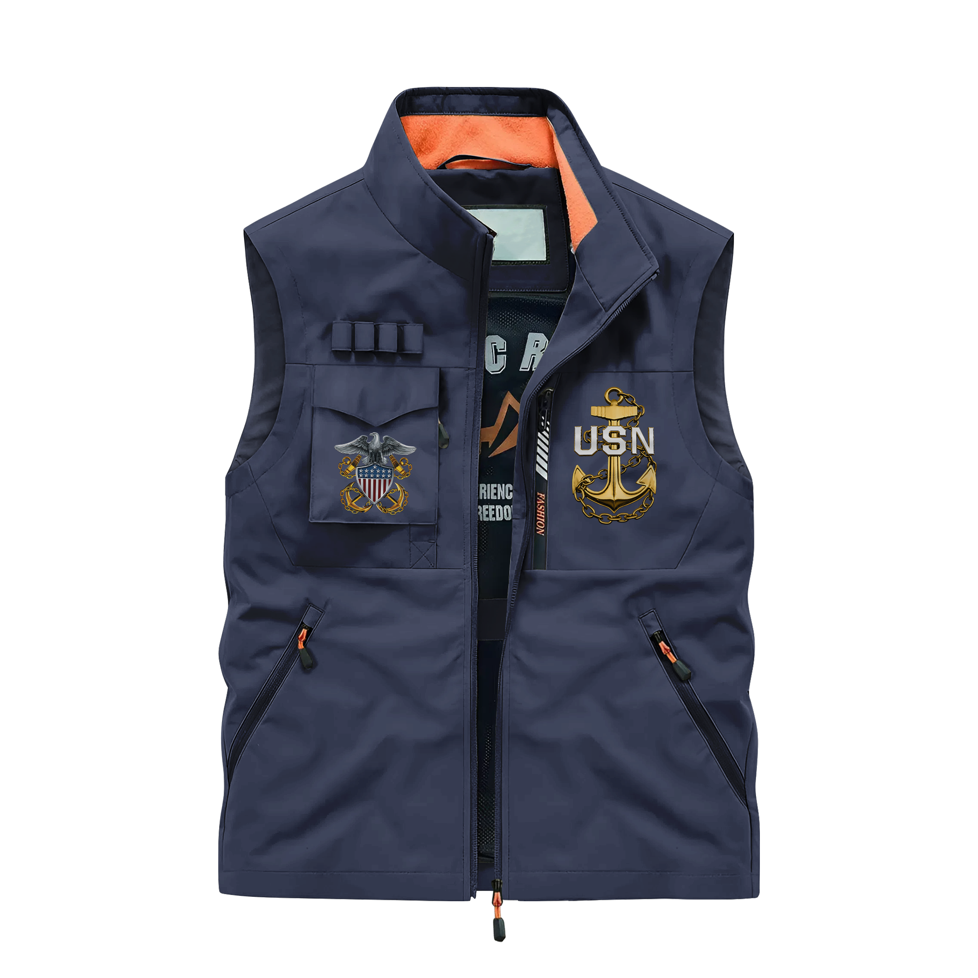 Navy Honor Courage Commitment Pocket Vest