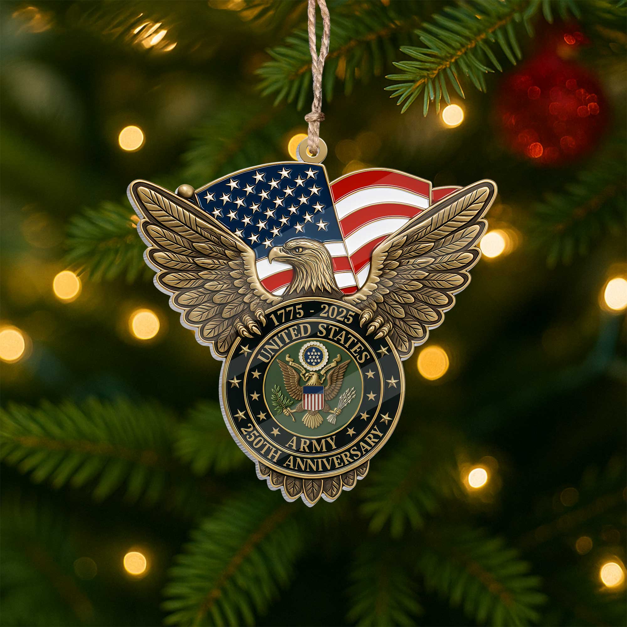 Army 250th Anniversary Acrylic Ornament