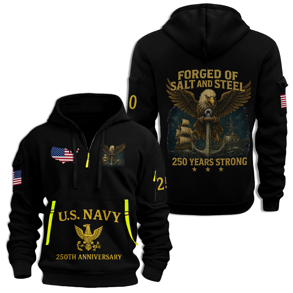 Navy 250th Anniversary Quarter Zip Hoodie