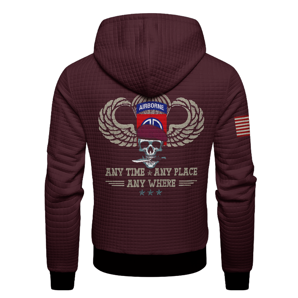 Personalizable 82nd Airborne Waffle Hooded Jacket