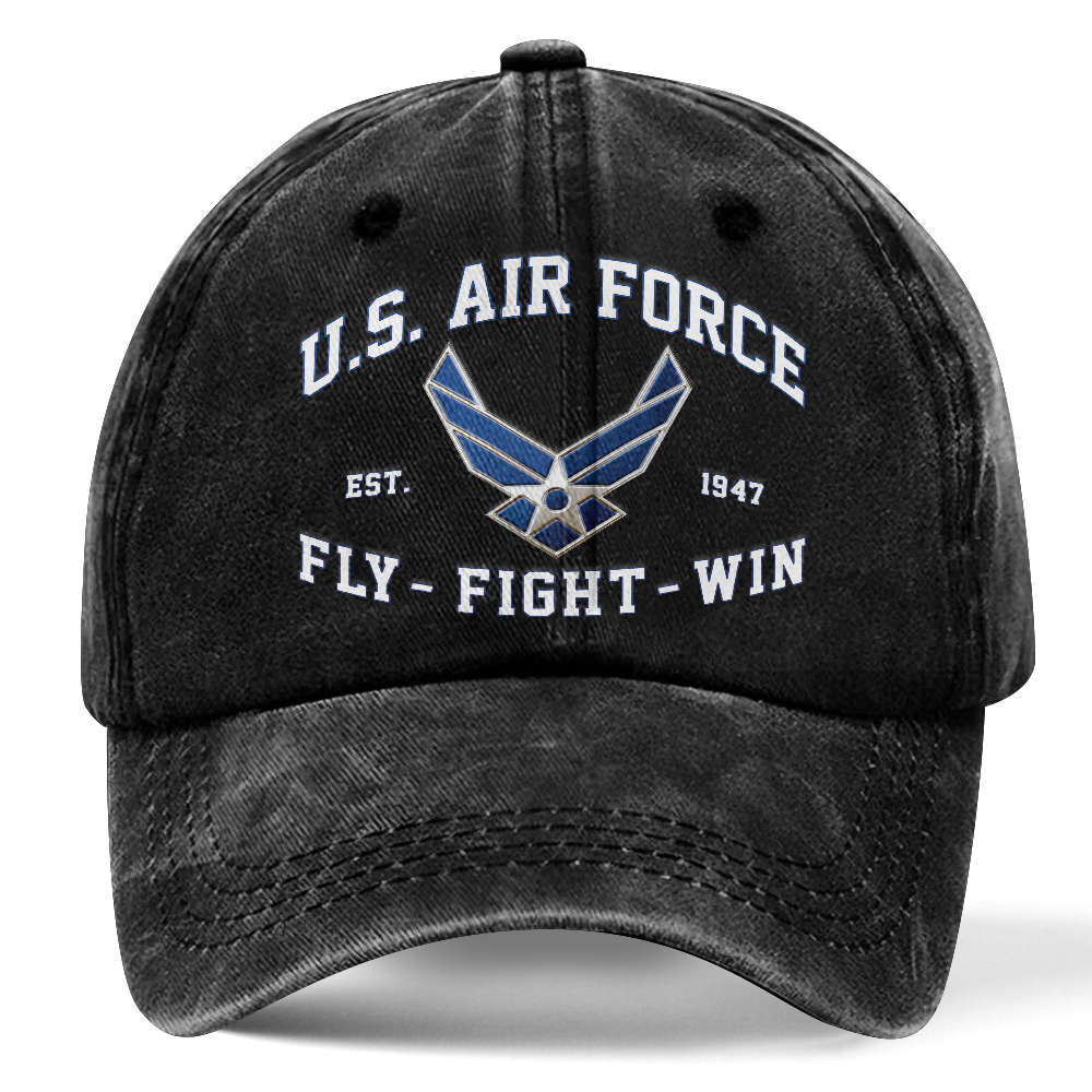 Personalizable Air Force Fly Fight Win Washed Cap