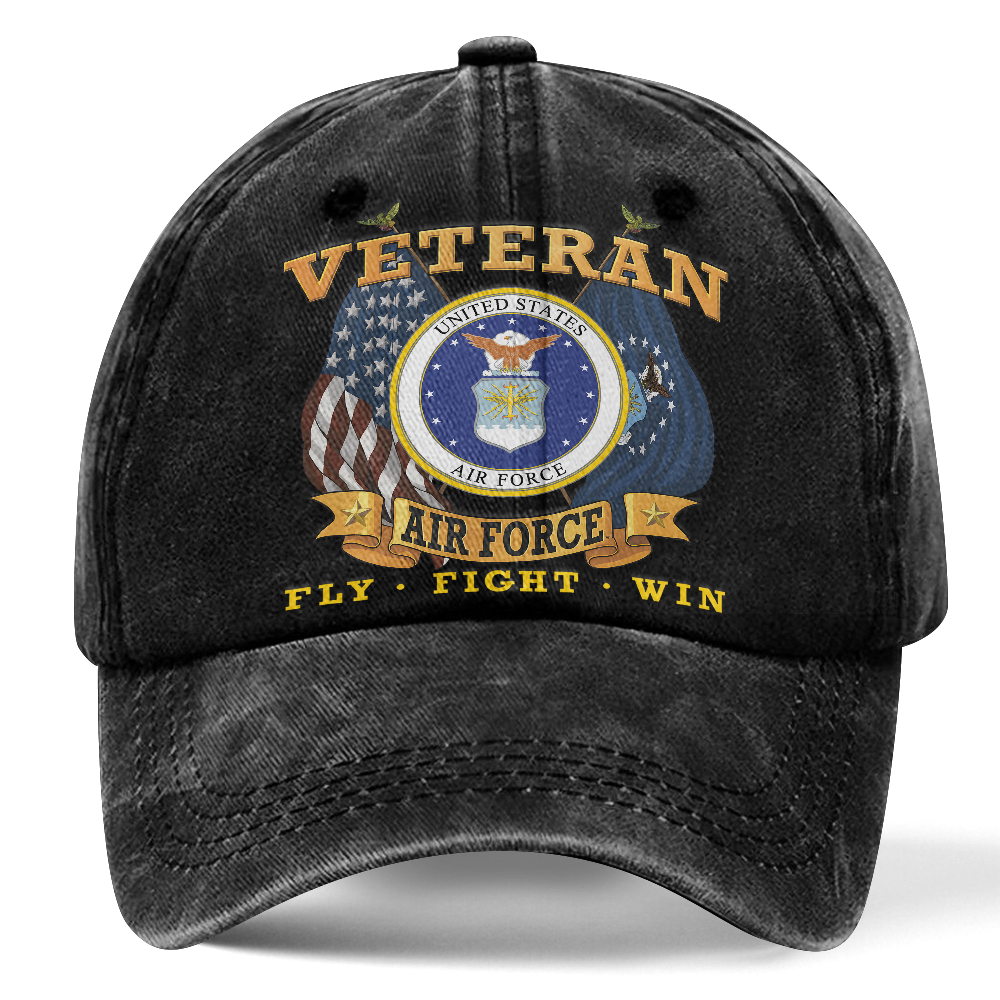 Personalizable Air Force Fly Fight Win Washed Cap