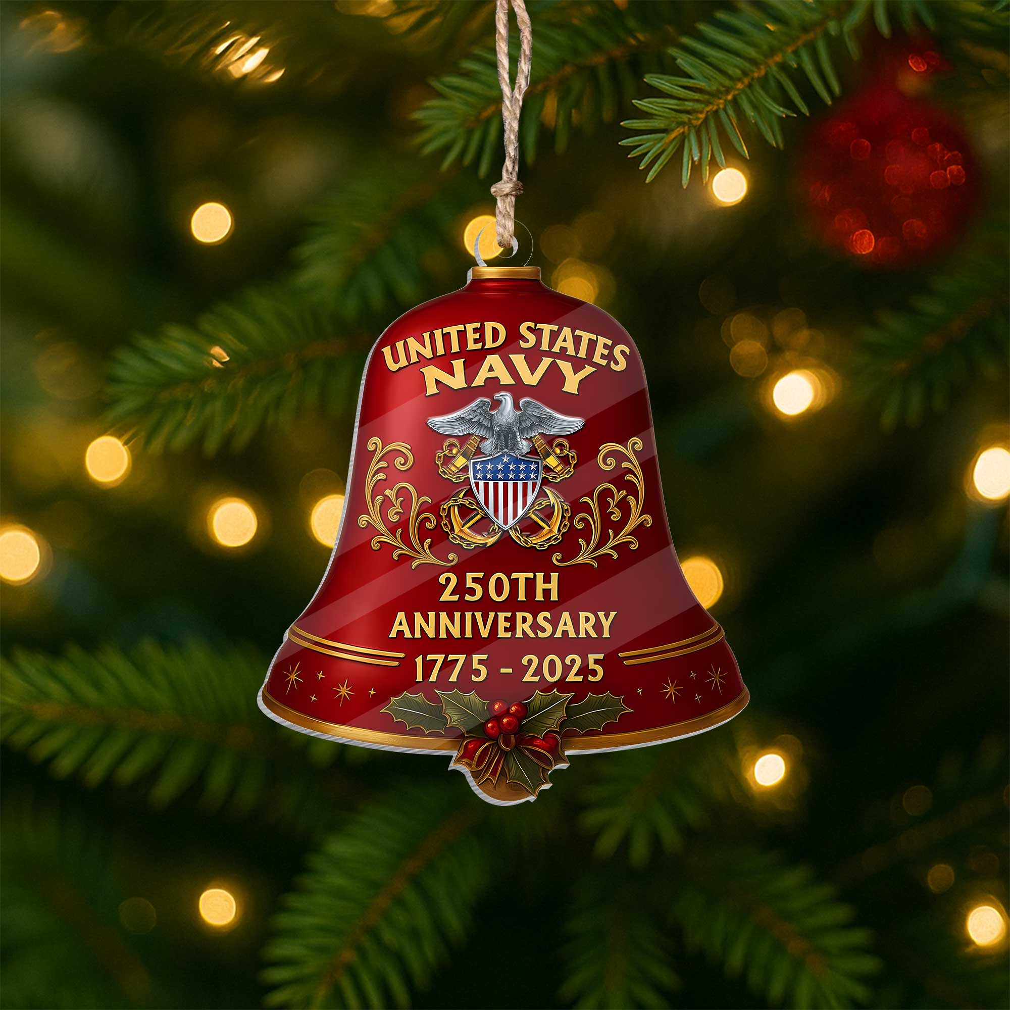 Navy 250th Anniversary Acrylic Ornament