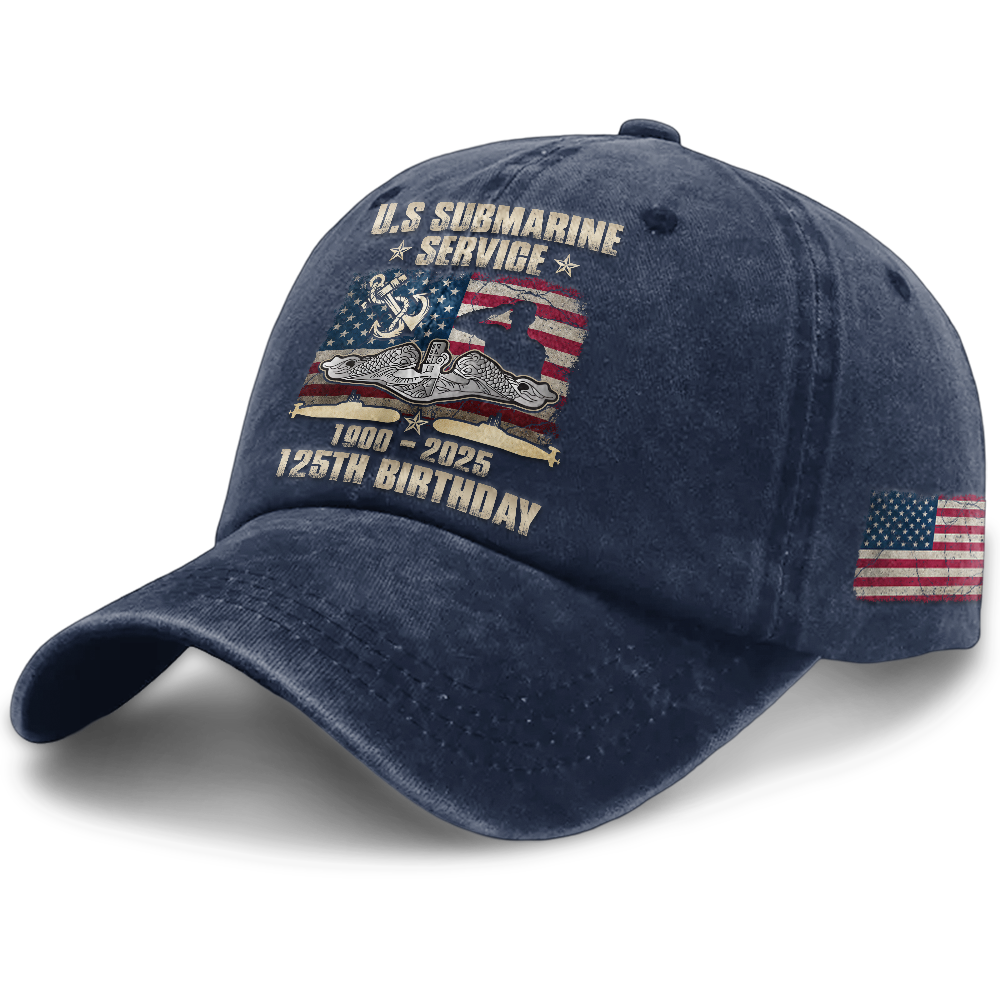 Navy Submarine 125th Birthday Washed Cap