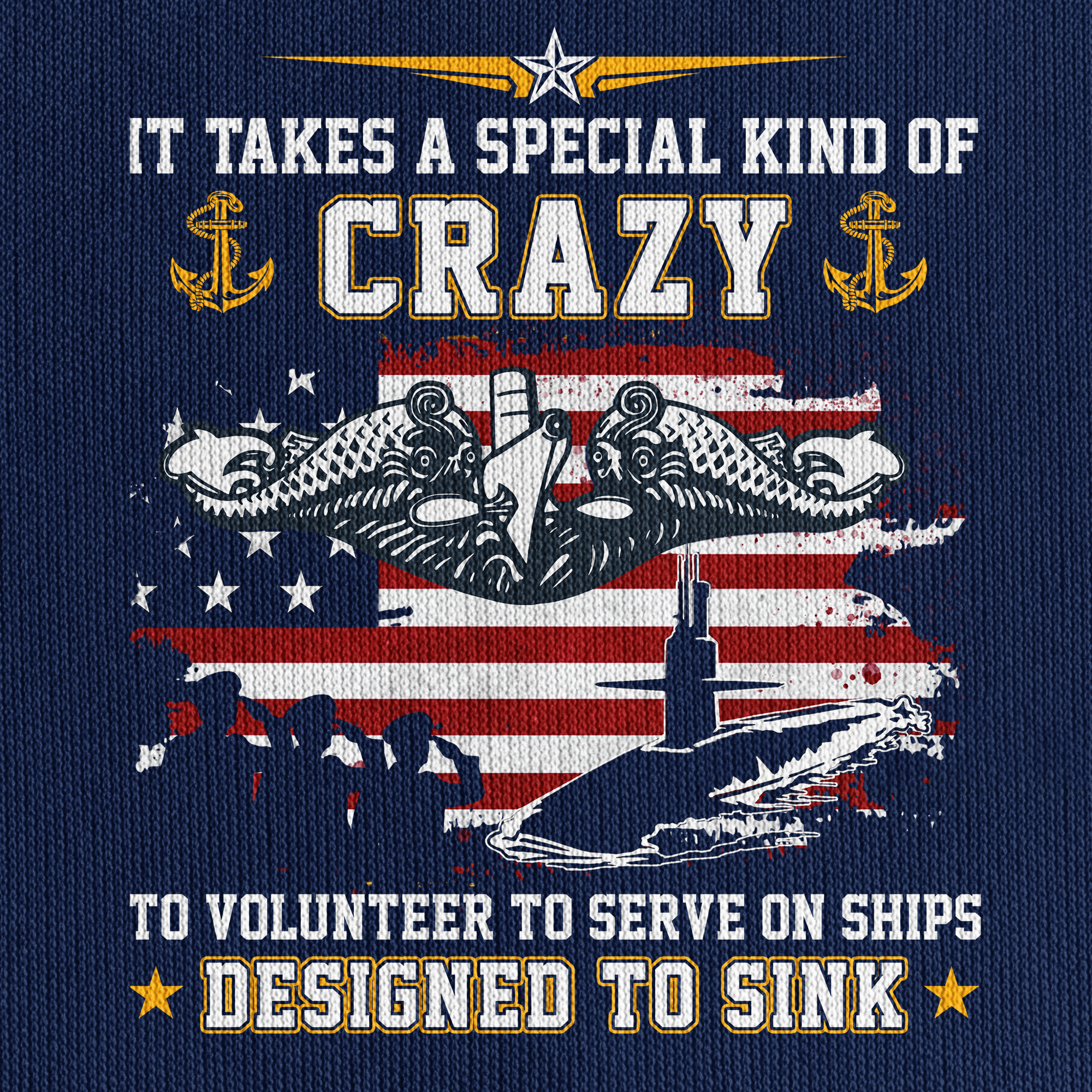 Personalizable Navy Submarine Quarter Zip Hoodie