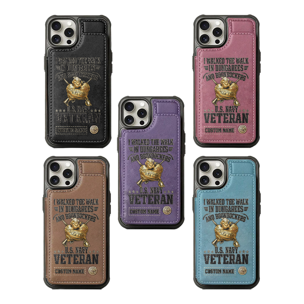 Personalizable Navy I Walked The Walk Wallet Phone Case