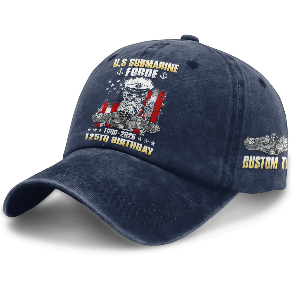Navy Submarine 125th Birthday Washed Cap