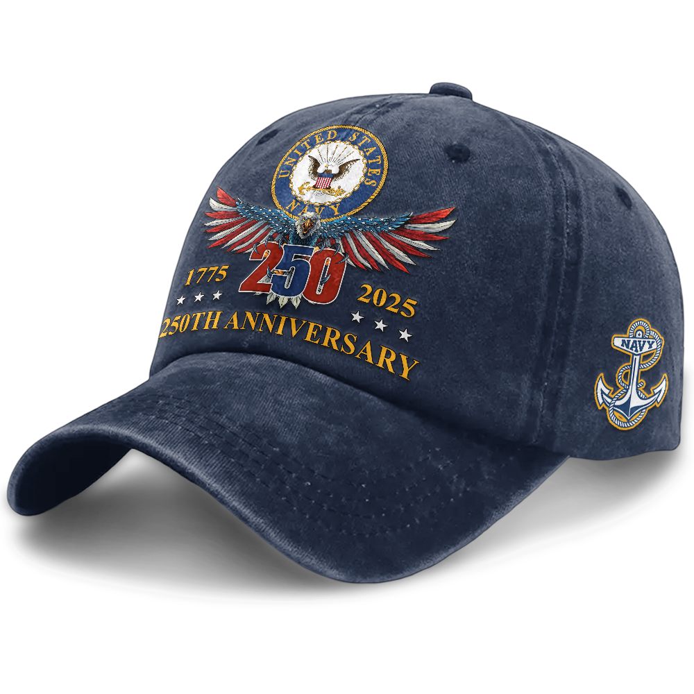 Navy 250th Anniversary Washed Cap