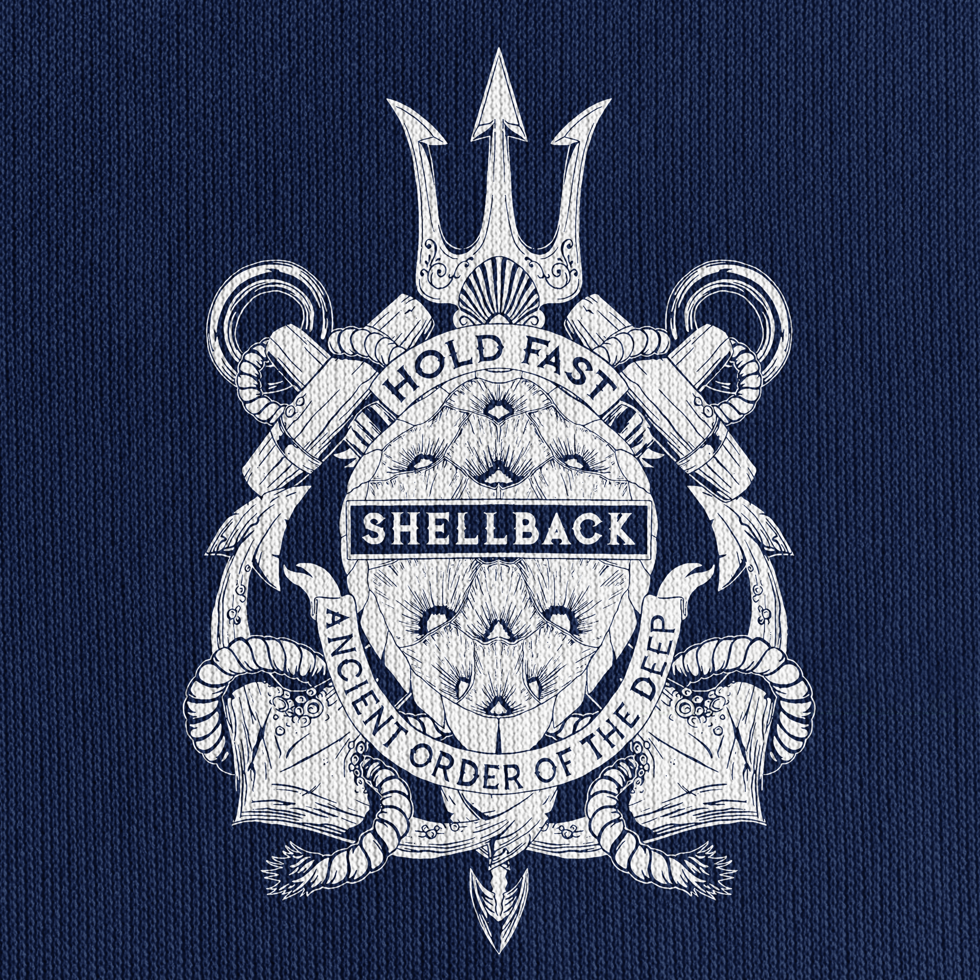 Navy Shellback Ancient Order Of The Deep Quarter Zip Hoodie