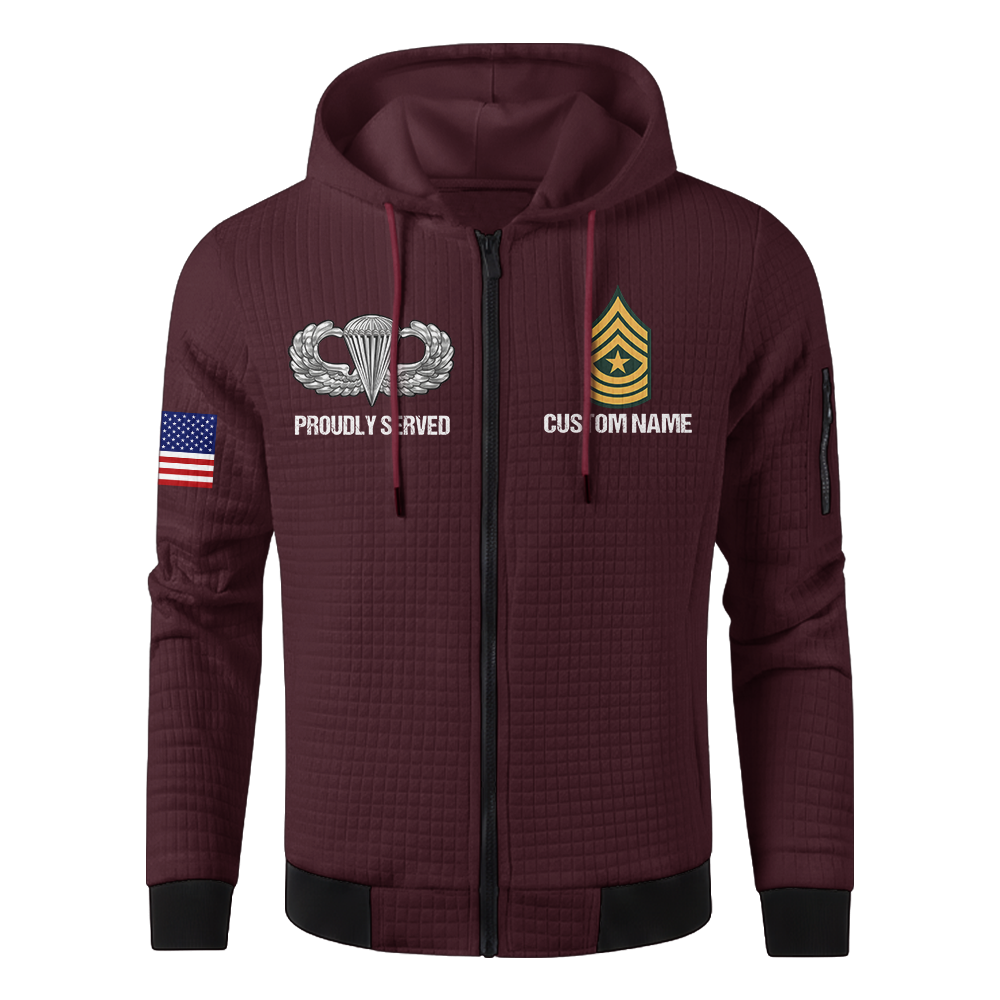 Personalizable Airborne I Walked The Walk Waffle Hooded Jacket