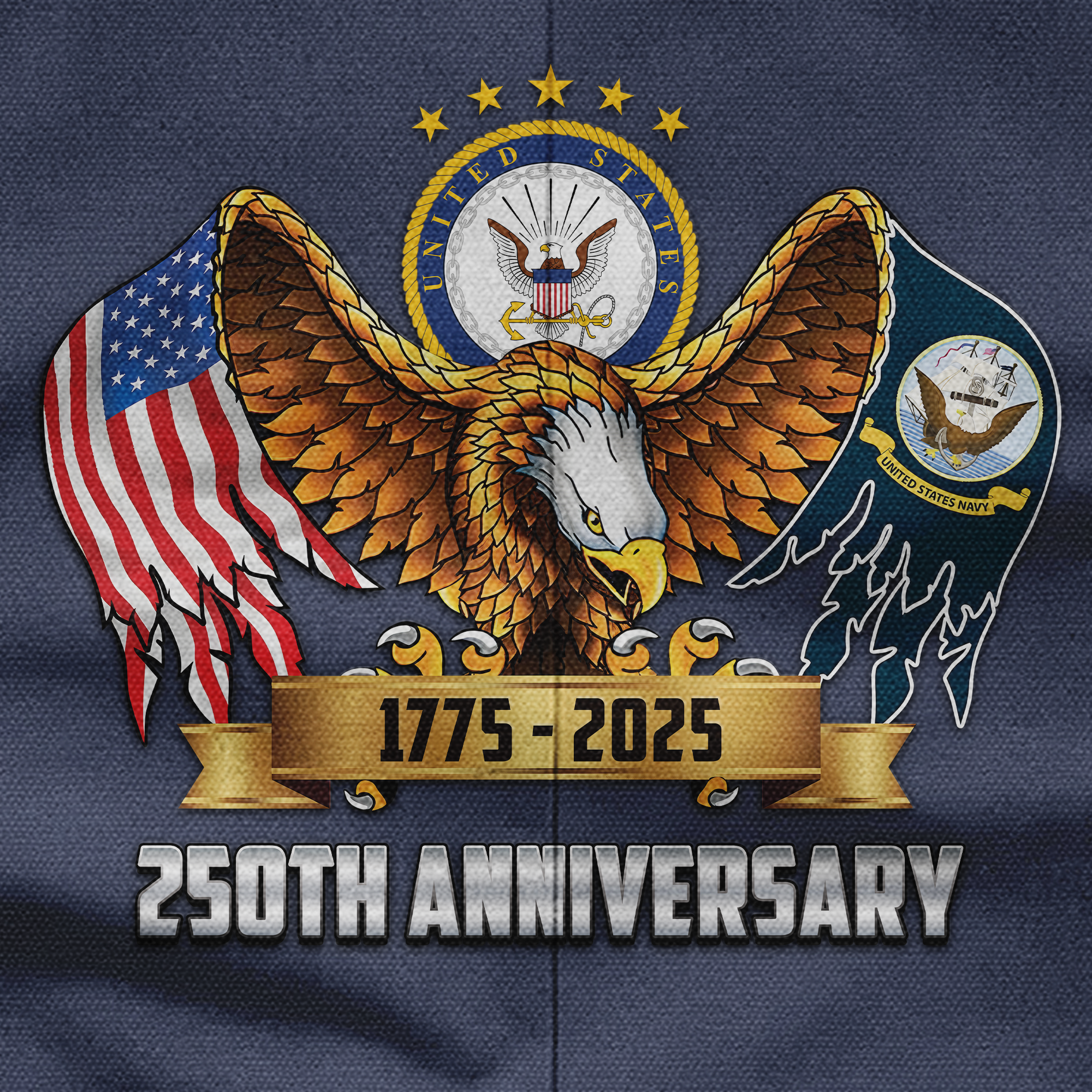 Personalizable Navy 250th Anniversary Pocket Vest
