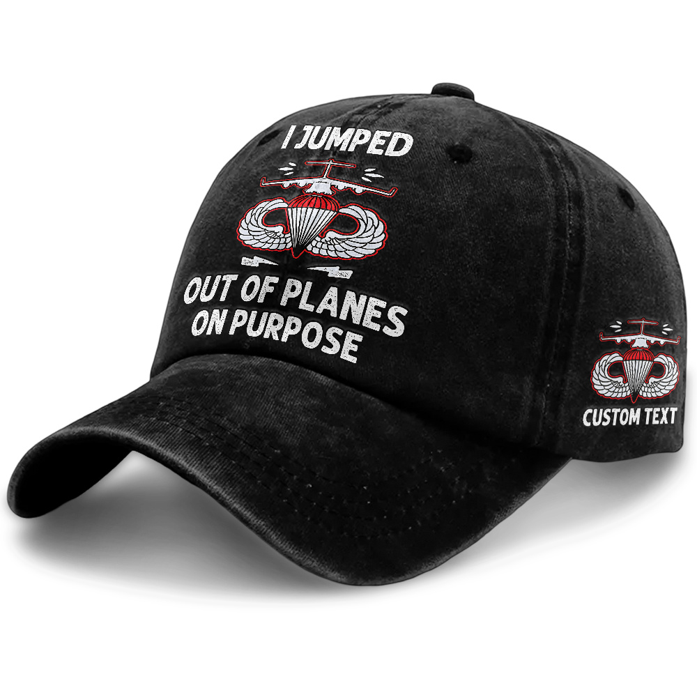 Airborne I Jumped Out Of Plane On Purpose Washed Cap