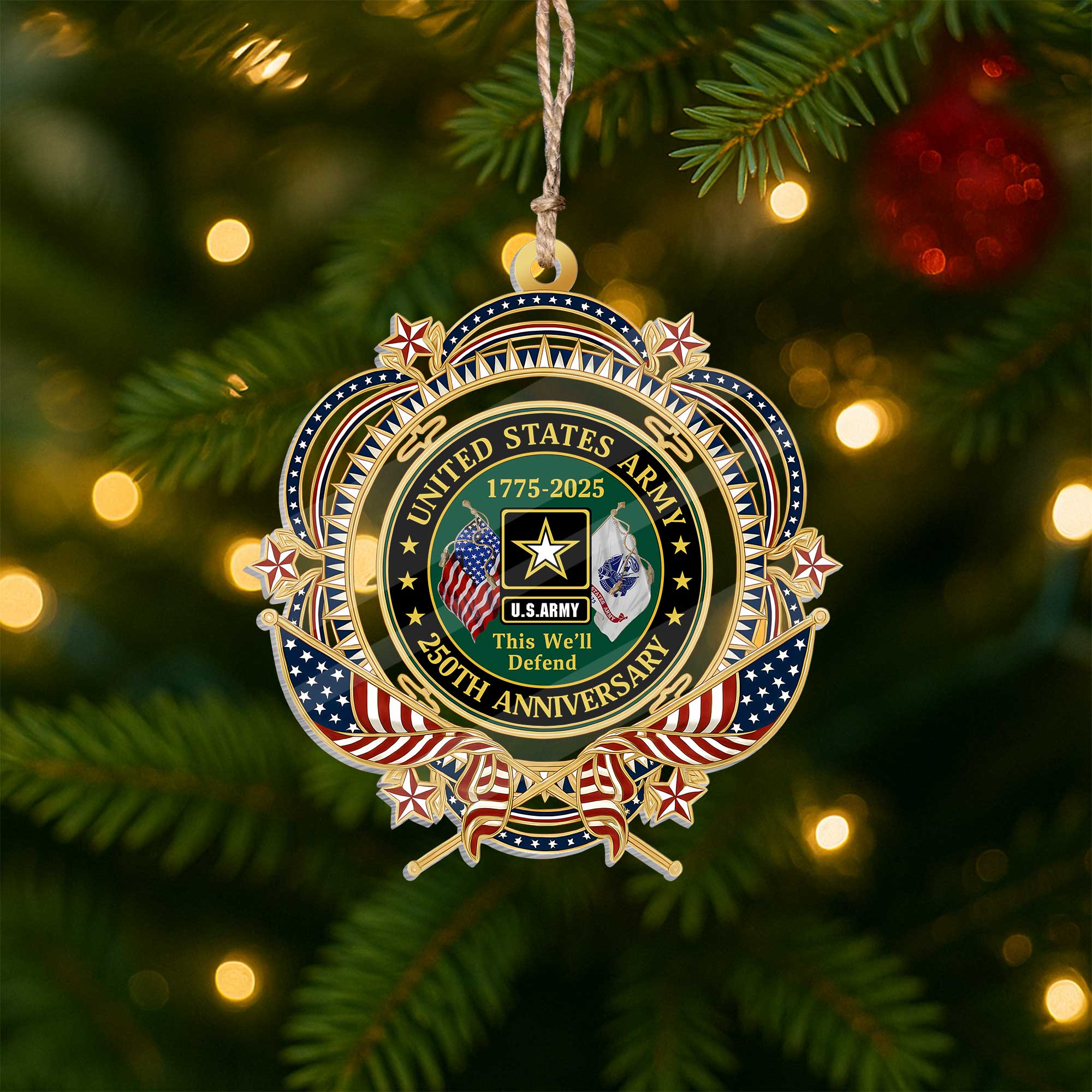 Army 250th Anniversary Acrylic Ornament