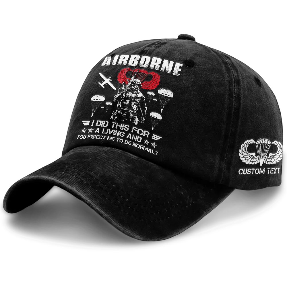 Airborne I Did This For A Living Washed Cap