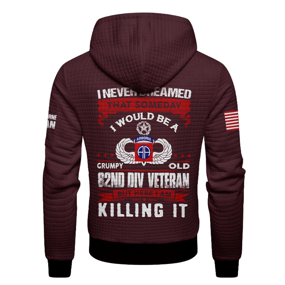 Personalizable 82nd Airborne Waffle Hooded Jacket