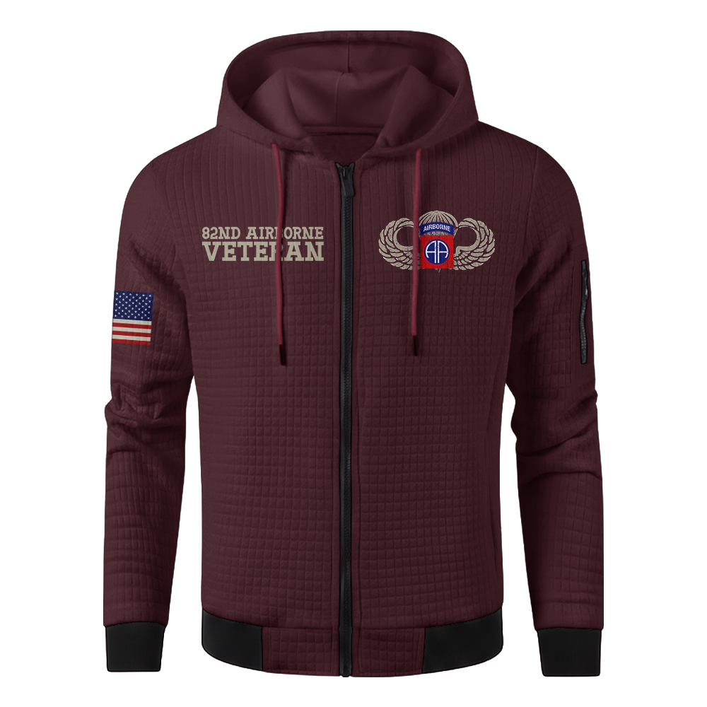 Personalizable 82nd Airborne Waffle Hooded Jacket