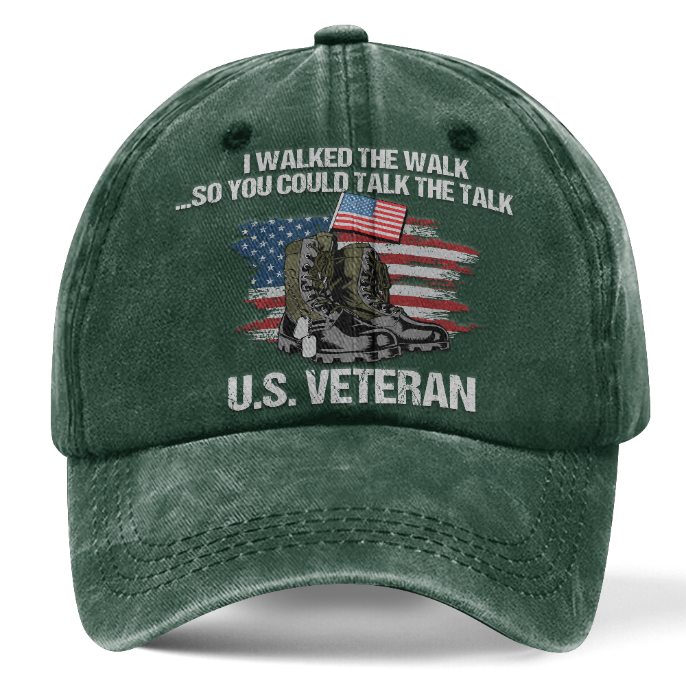 Personalizable US Veteran I Walked The Walk Washed Cap