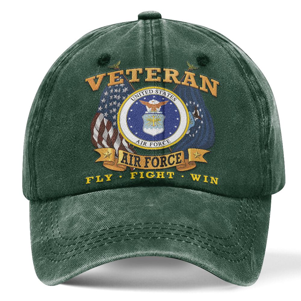 Personalizable Air Force Fly Fight Win Washed Cap