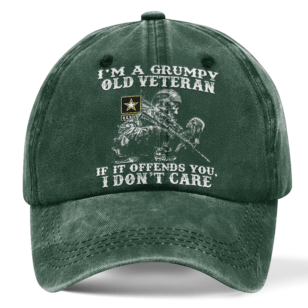 Personalizable Grumpy Old Vet Washed Cap