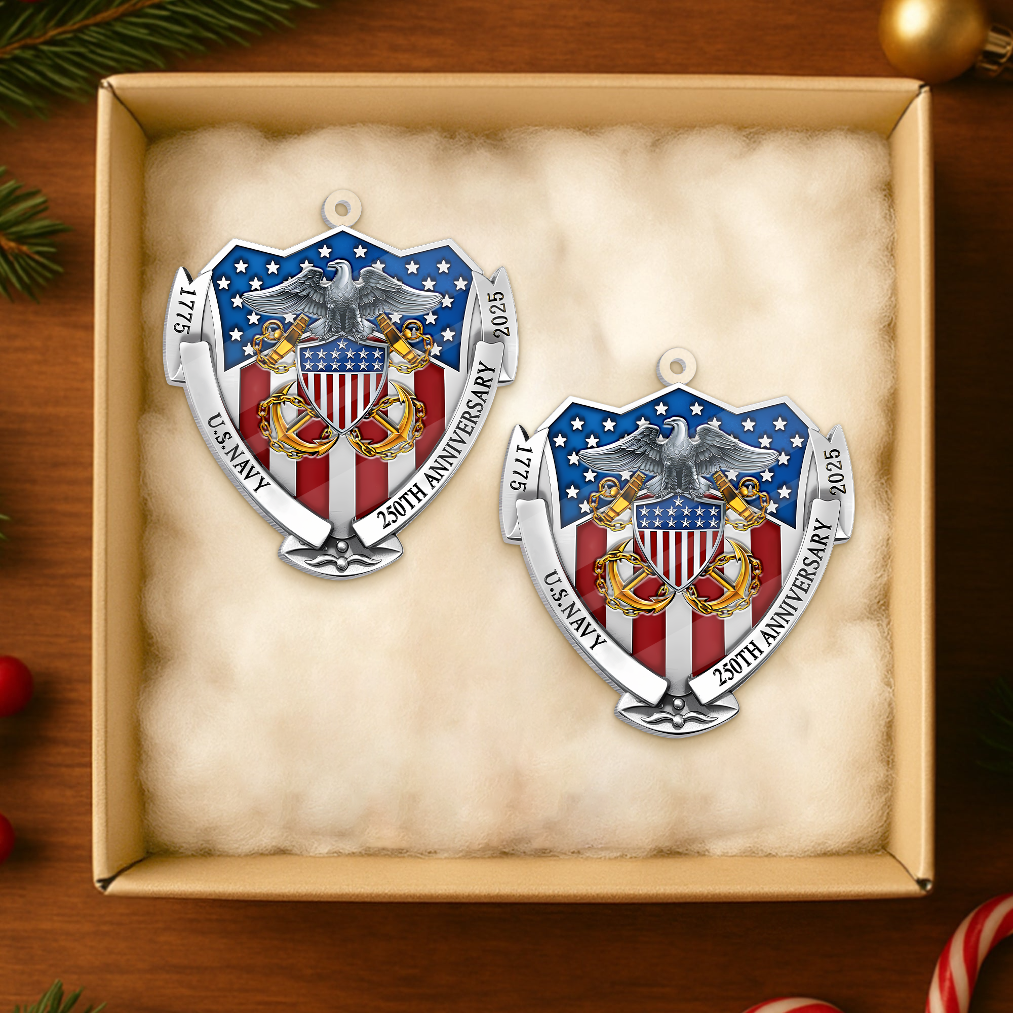 Navy 250th Anniversary Acrylic Ornament