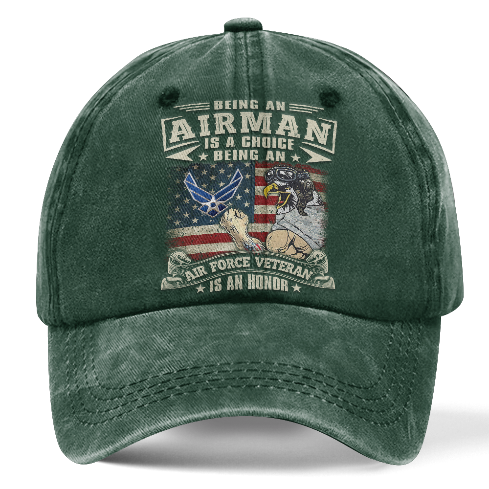 Personalizable Being An Air Force Veteran Is An Honor Washed Cap