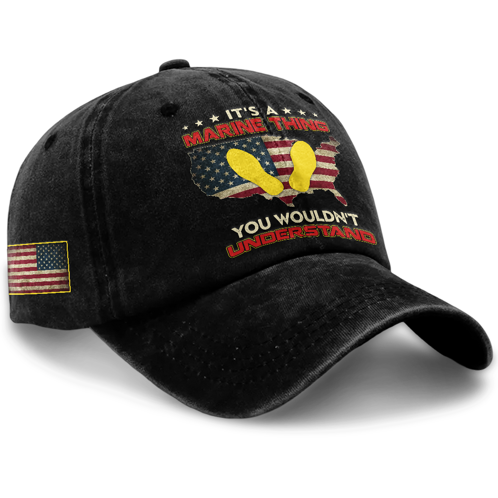 Personalizable It's A Marine Thing Washed Cap
