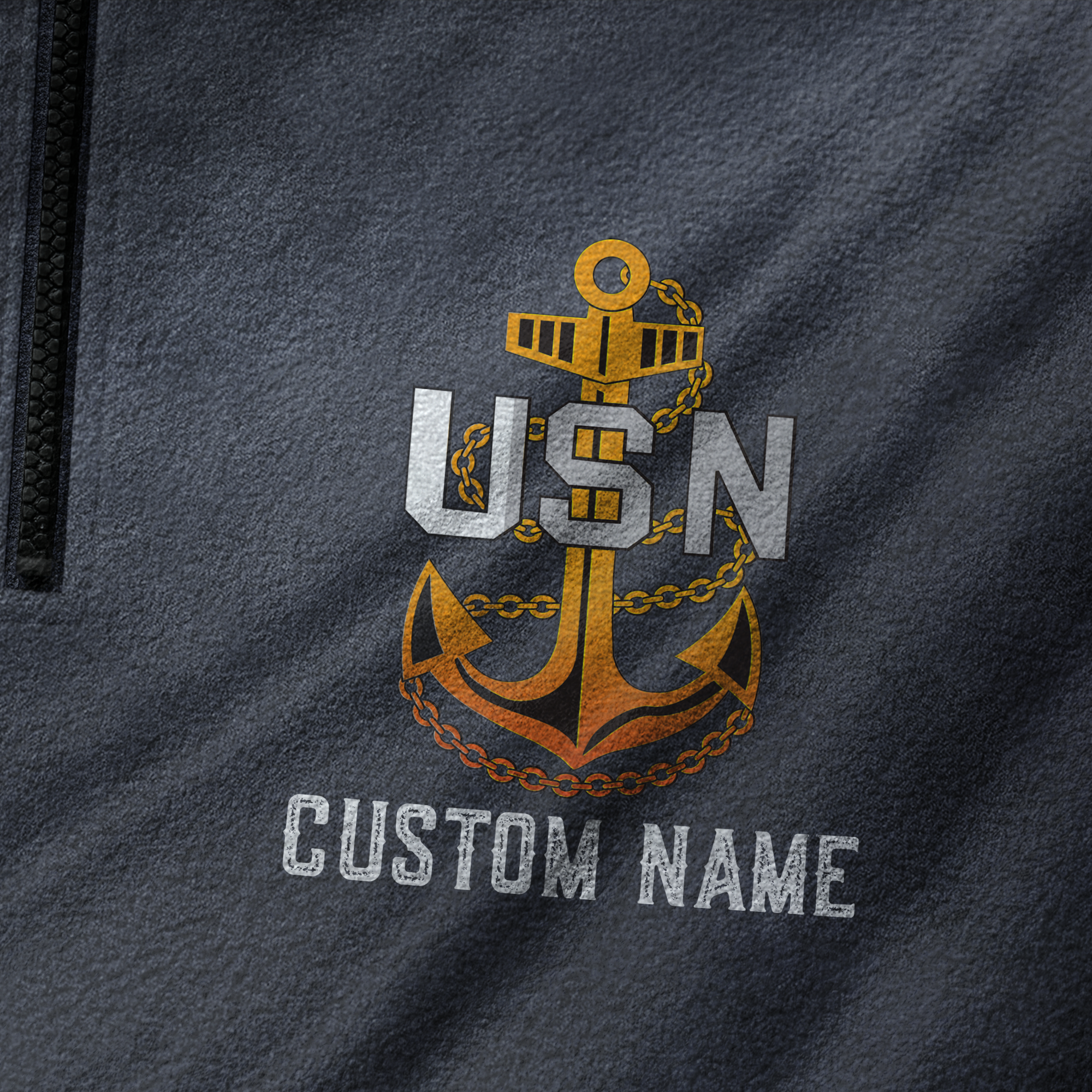Personalizable Less Than 1% Navy Ship Half-Zip Raglan Sweatshirt