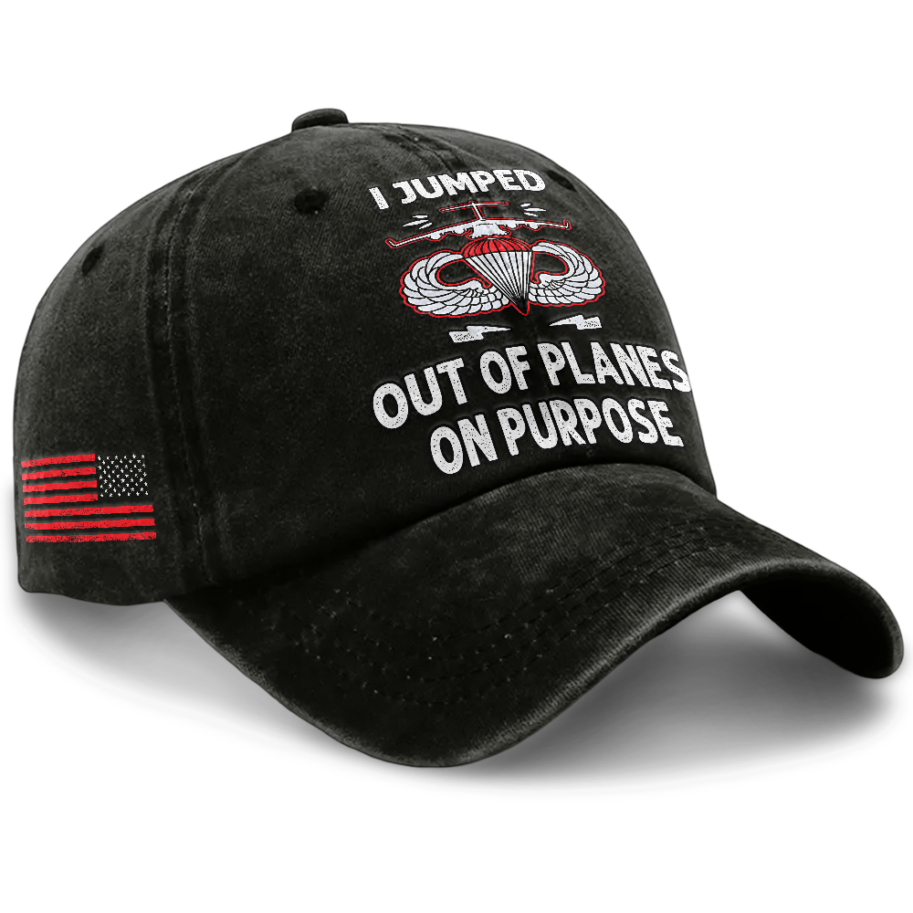 Airborne I Jumped Out Of Plane On Purpose Washed Cap