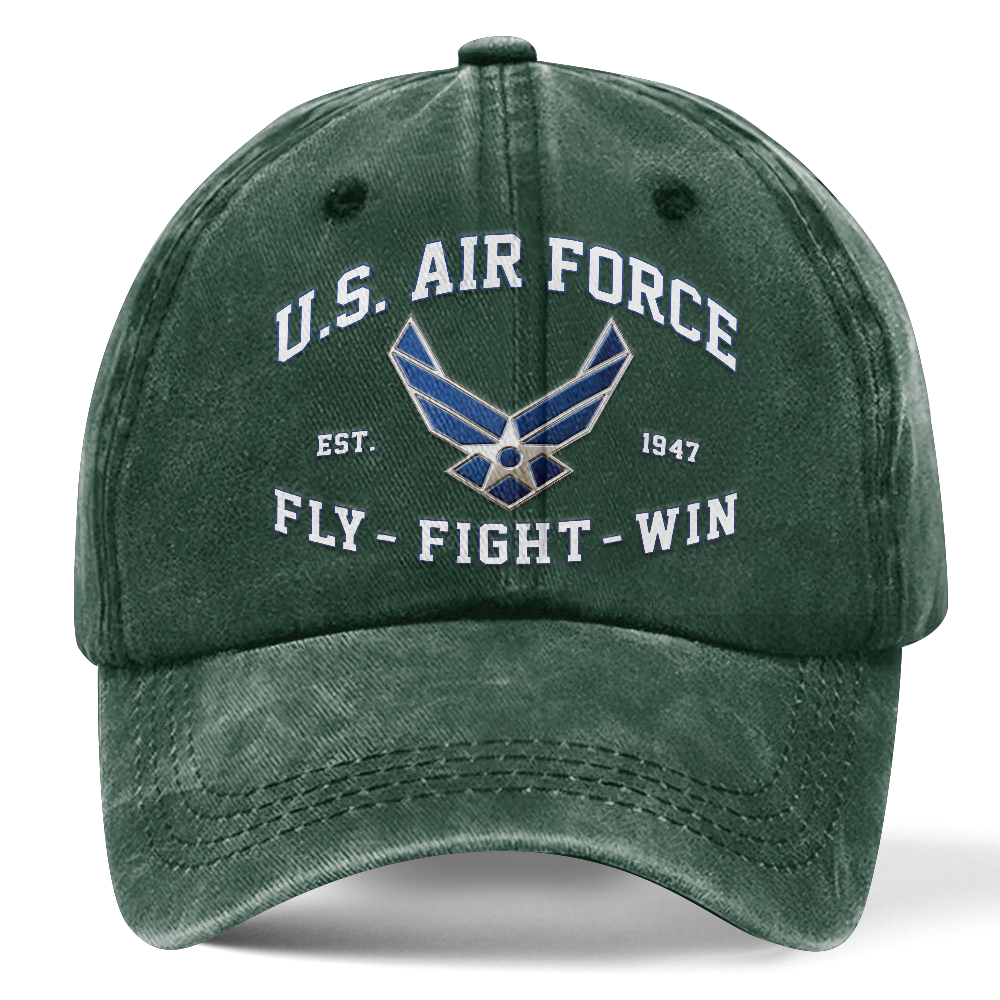 Personalizable Air Force Fly Fight Win Washed Cap