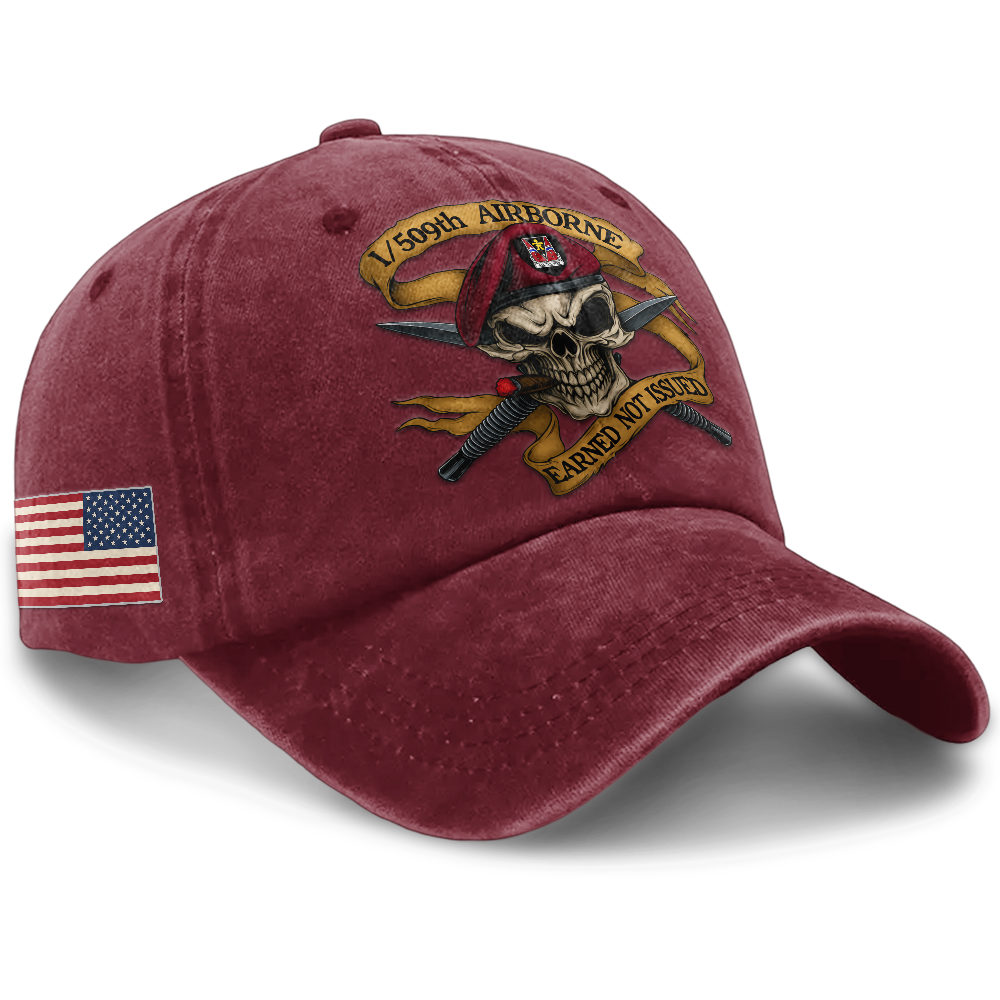 Personalizable Airborne Earned Not Issued Washed Cap