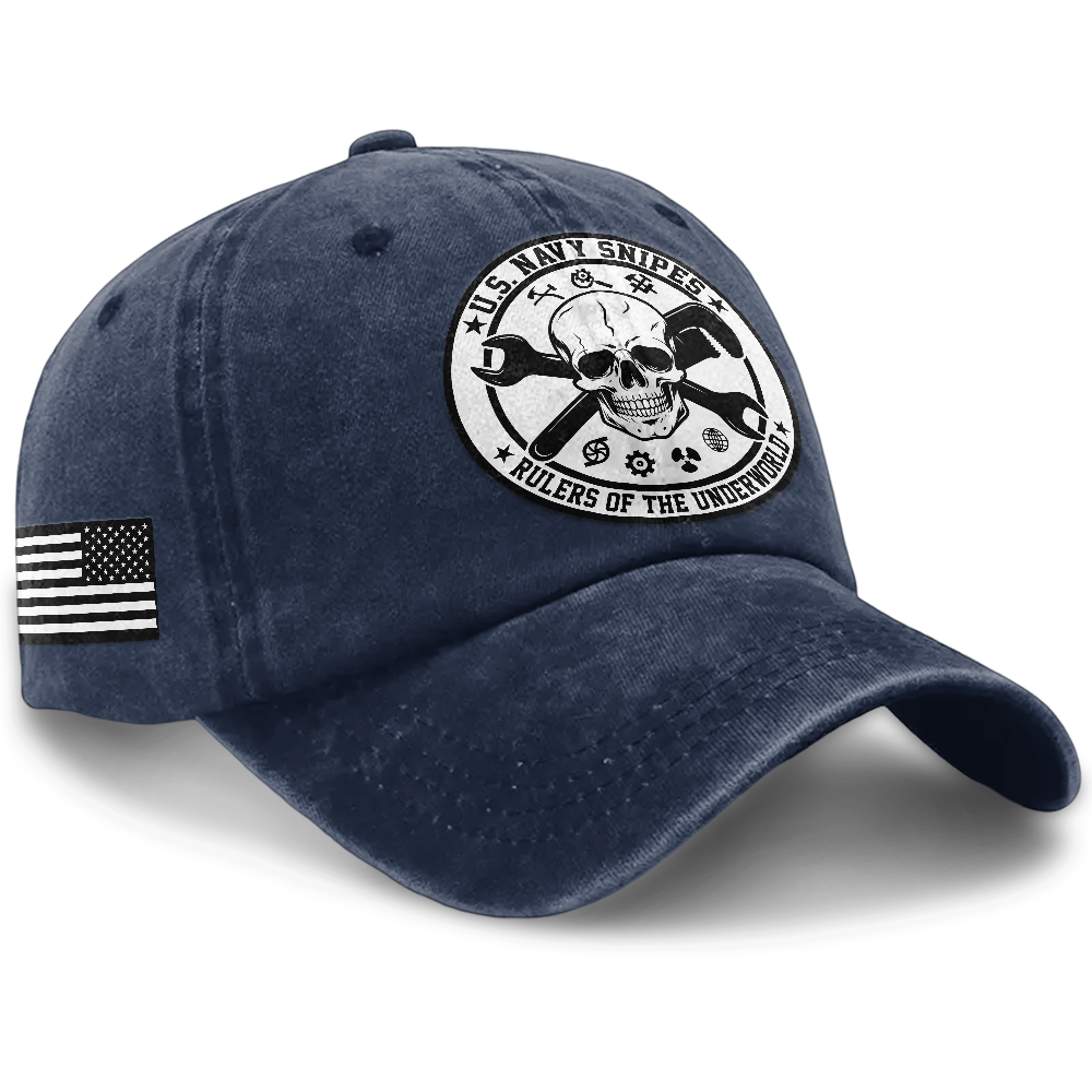 Personalizable Navy Snipes Washed Cap