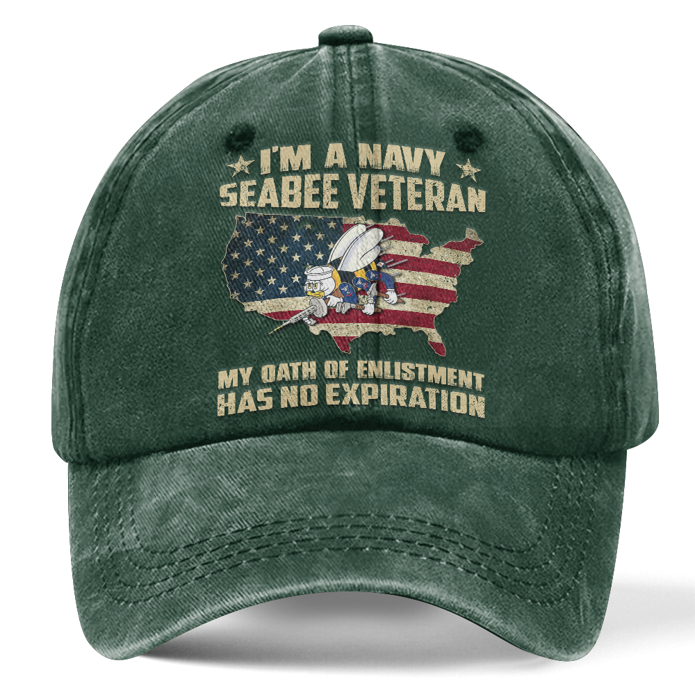Personalizable Navy Seabee Washed Cap