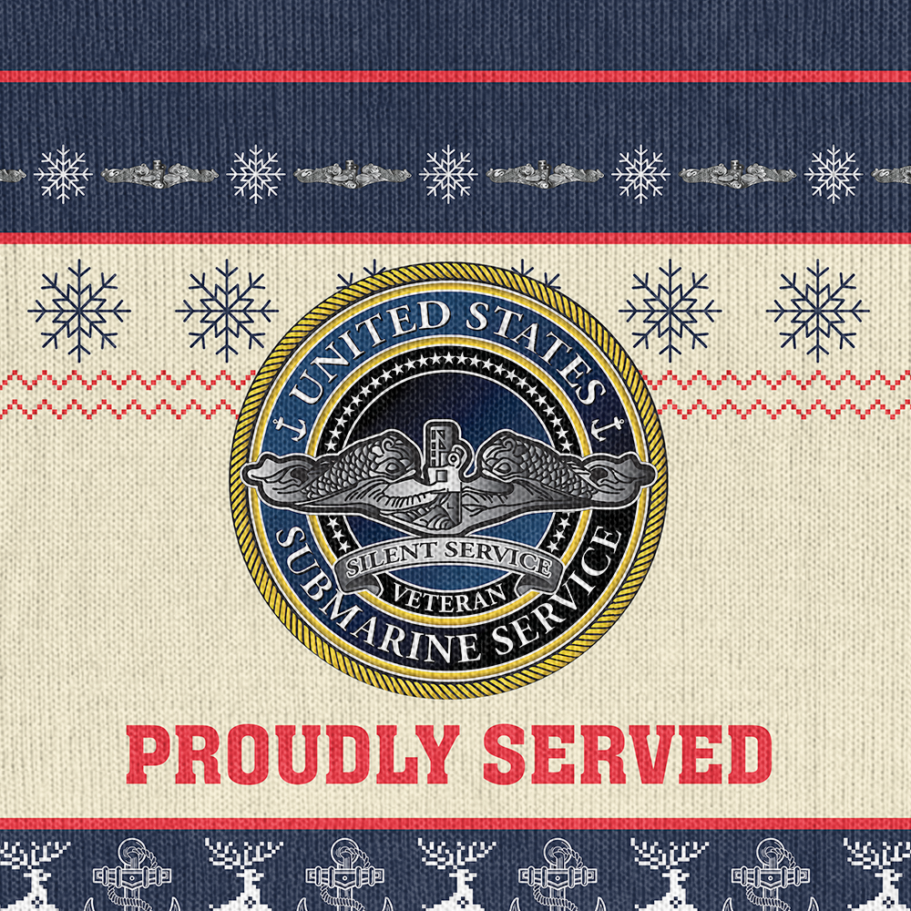 Navy Submarine Patterns Knitted Sweatshirt