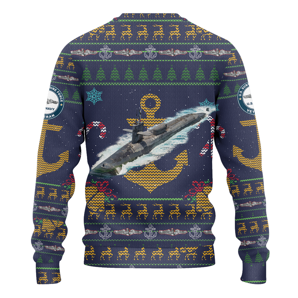 Navy Submarine Patterns Knitted Sweatshirt