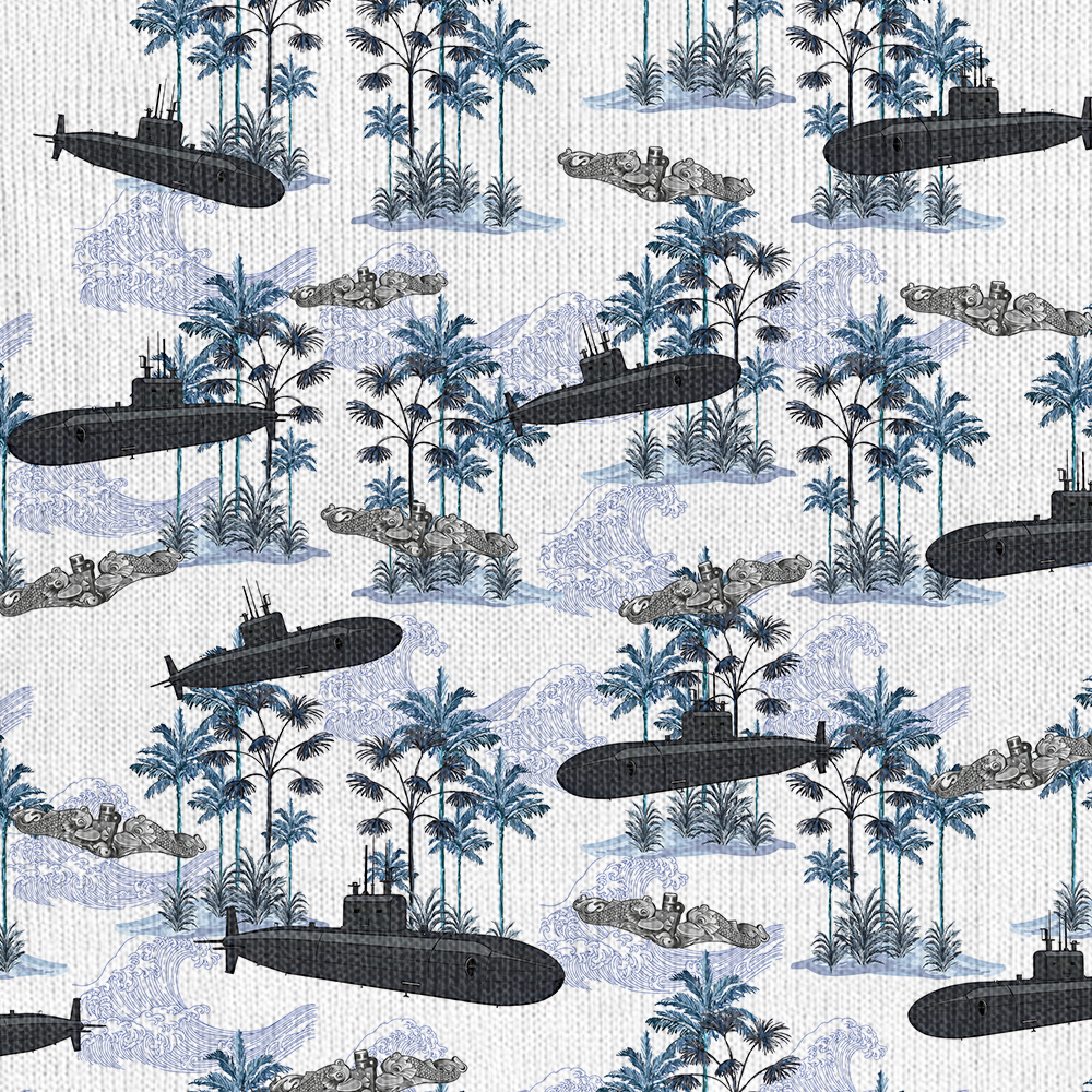 Personalizable Navy Submarine Ship Knitted Sweatshirt