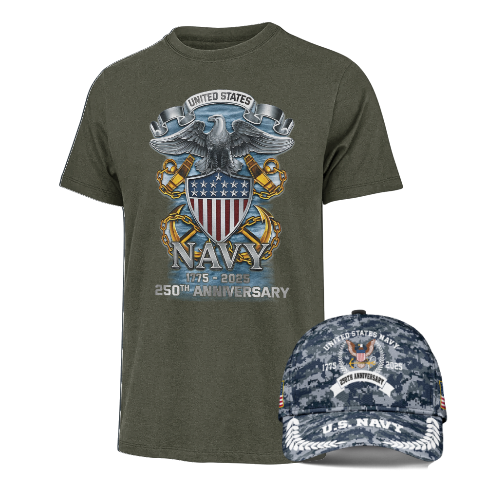 Navy 250th Anniversary Classic Cap & Classic Tee Combo