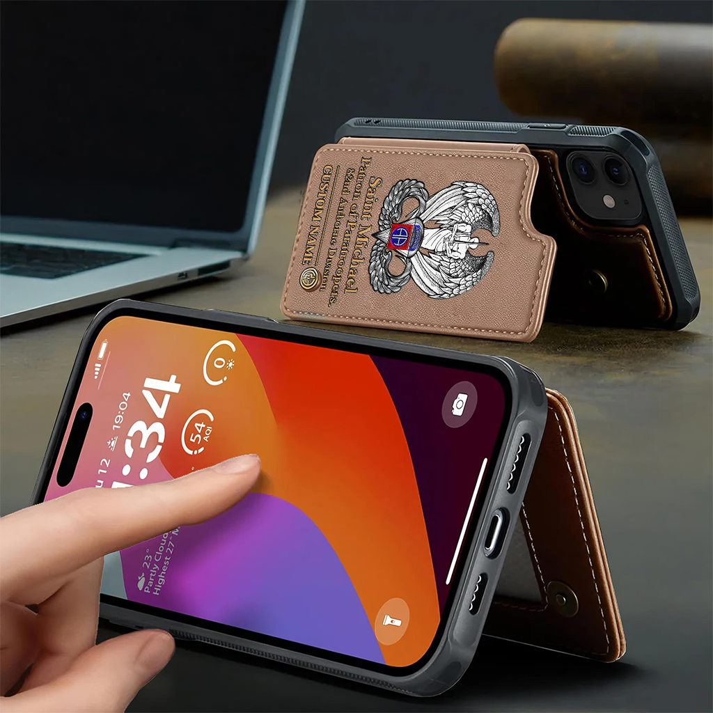 Personalizable Saint Michael Patron Of Paratroopers Wallet Phone Case