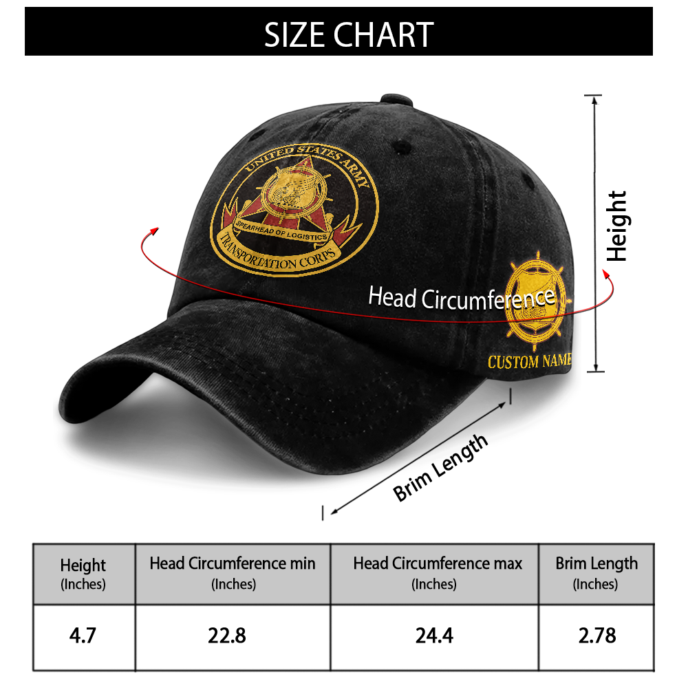 Personalizable Transportation Corps Washed Cap