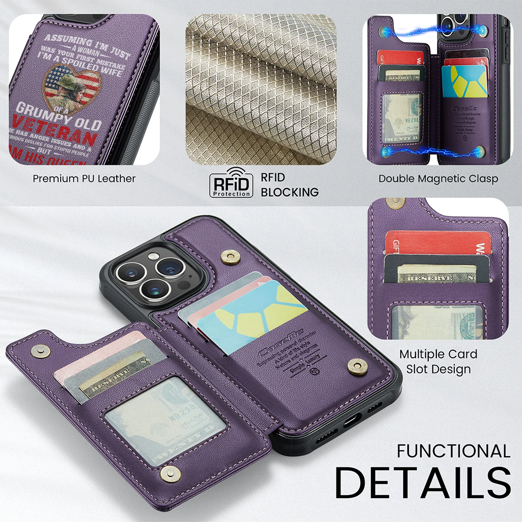 Personalizable Veteran's Wife Wallet Phone Case