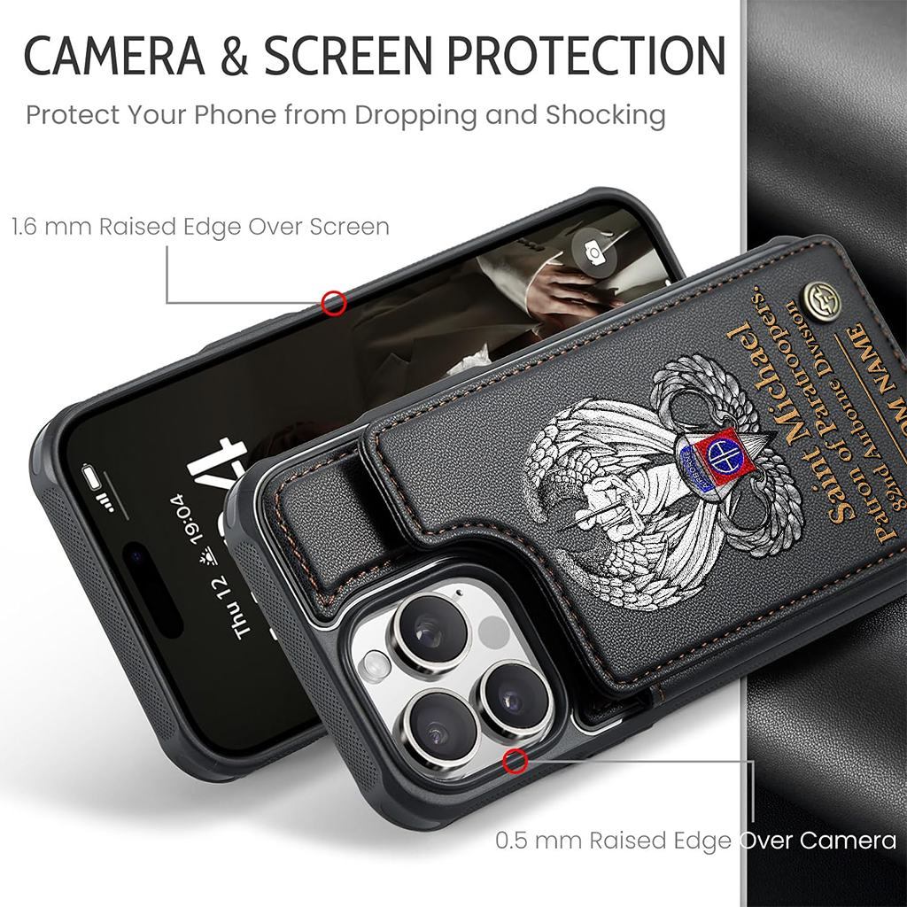 Personalizable Saint Michael Patron Of Paratroopers Wallet Phone Case