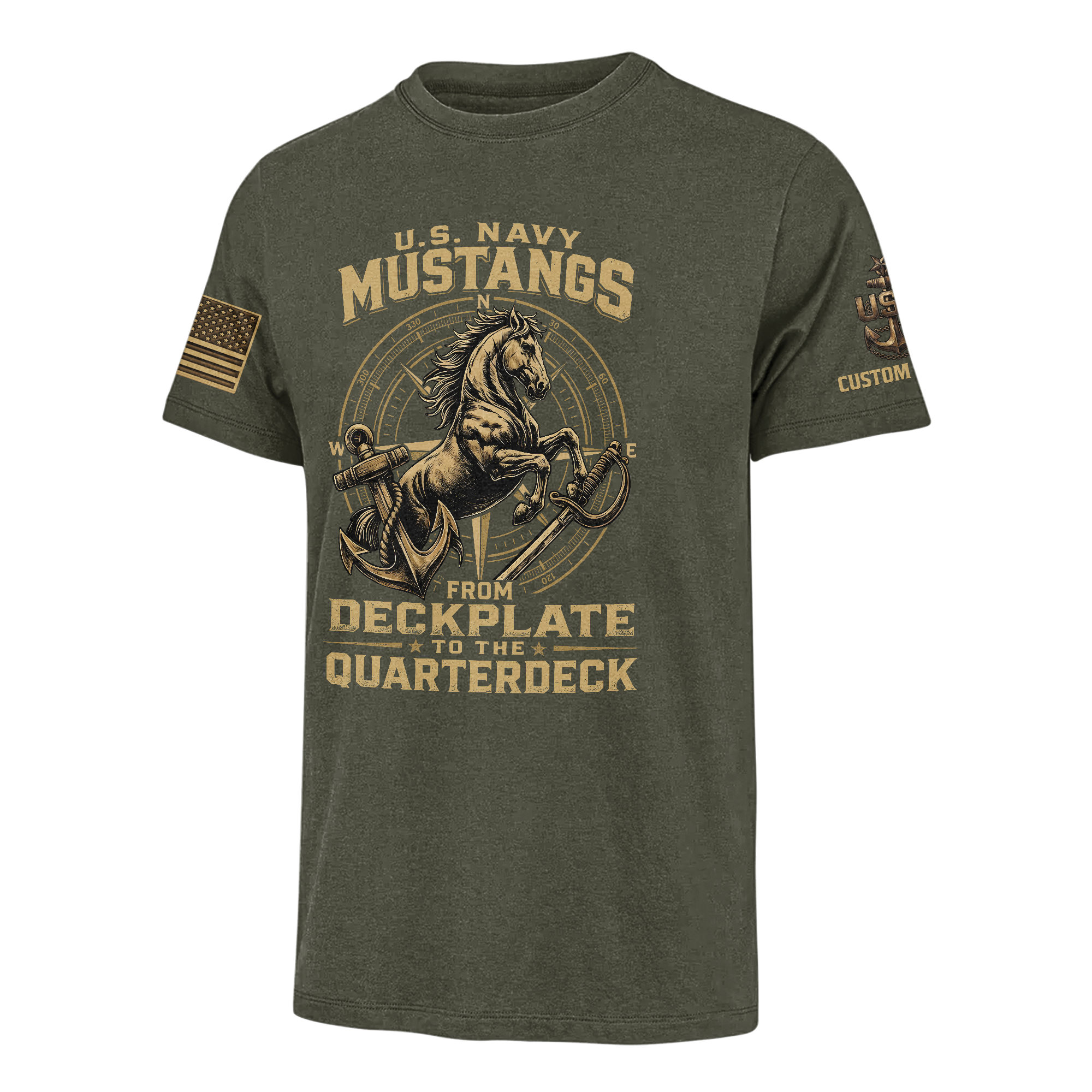 Personalizable Navy Mustangs Classic T-shirt
