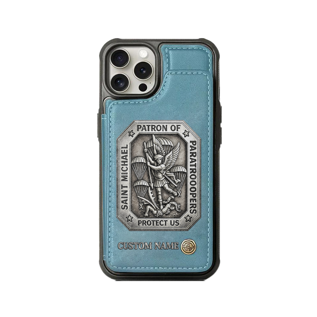 Personalizable Saint Michael Patron Of Paratroopers Wallet Phone Case
