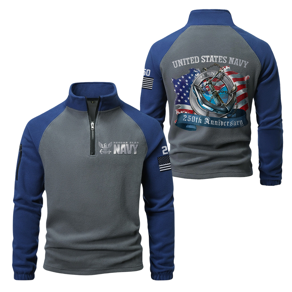 Navy 250th Anniversary Half-Zip Raglan Sweatshirt