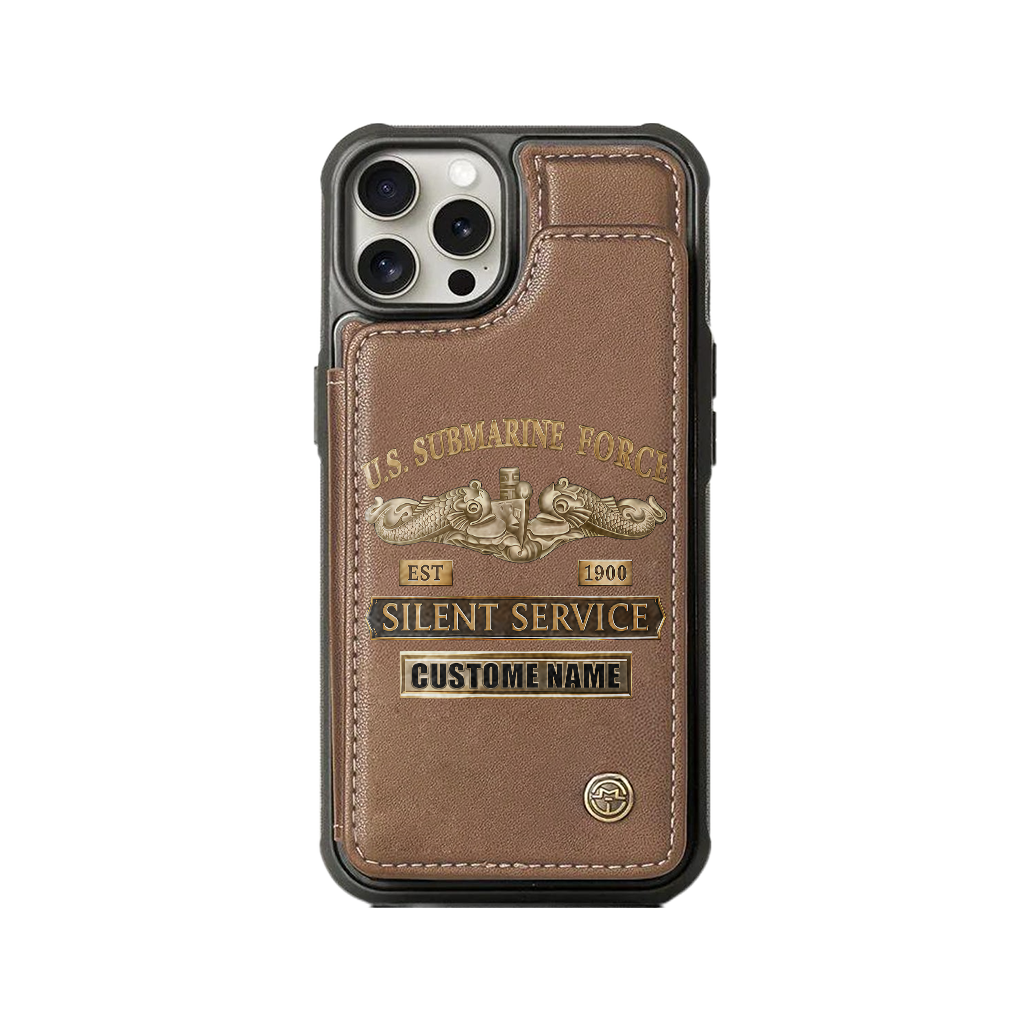 Personalizable Navy Submarine Silent Service Wallet Phone Case