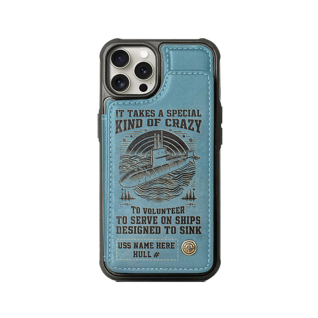 Personalizable Navy Submarine Serve On Ships Designed To Sink Wallet Phone Case