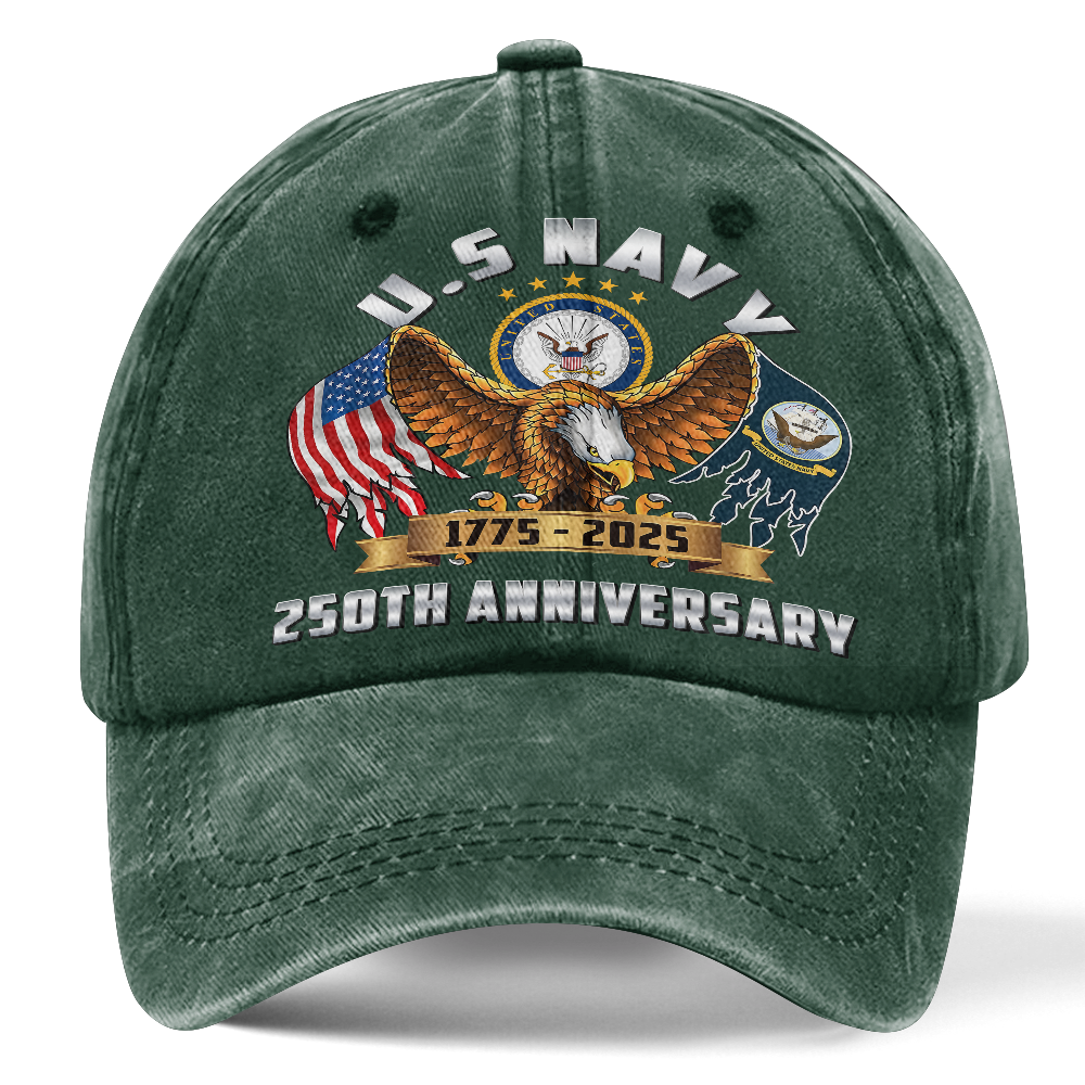 Navy 250th Anniversary Washed Cap