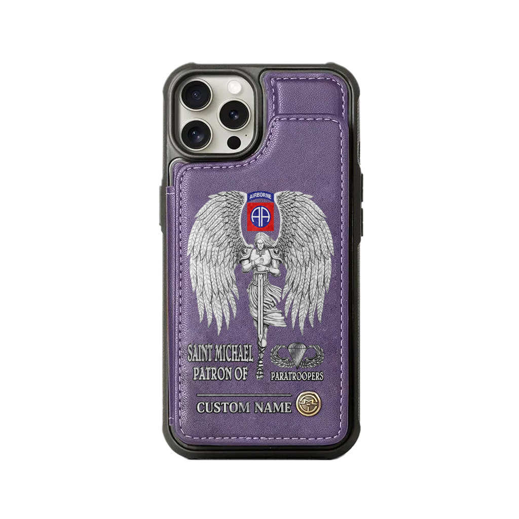 Personalizable Saint Michael Patron Of Paratroopers Wallet Phone Case