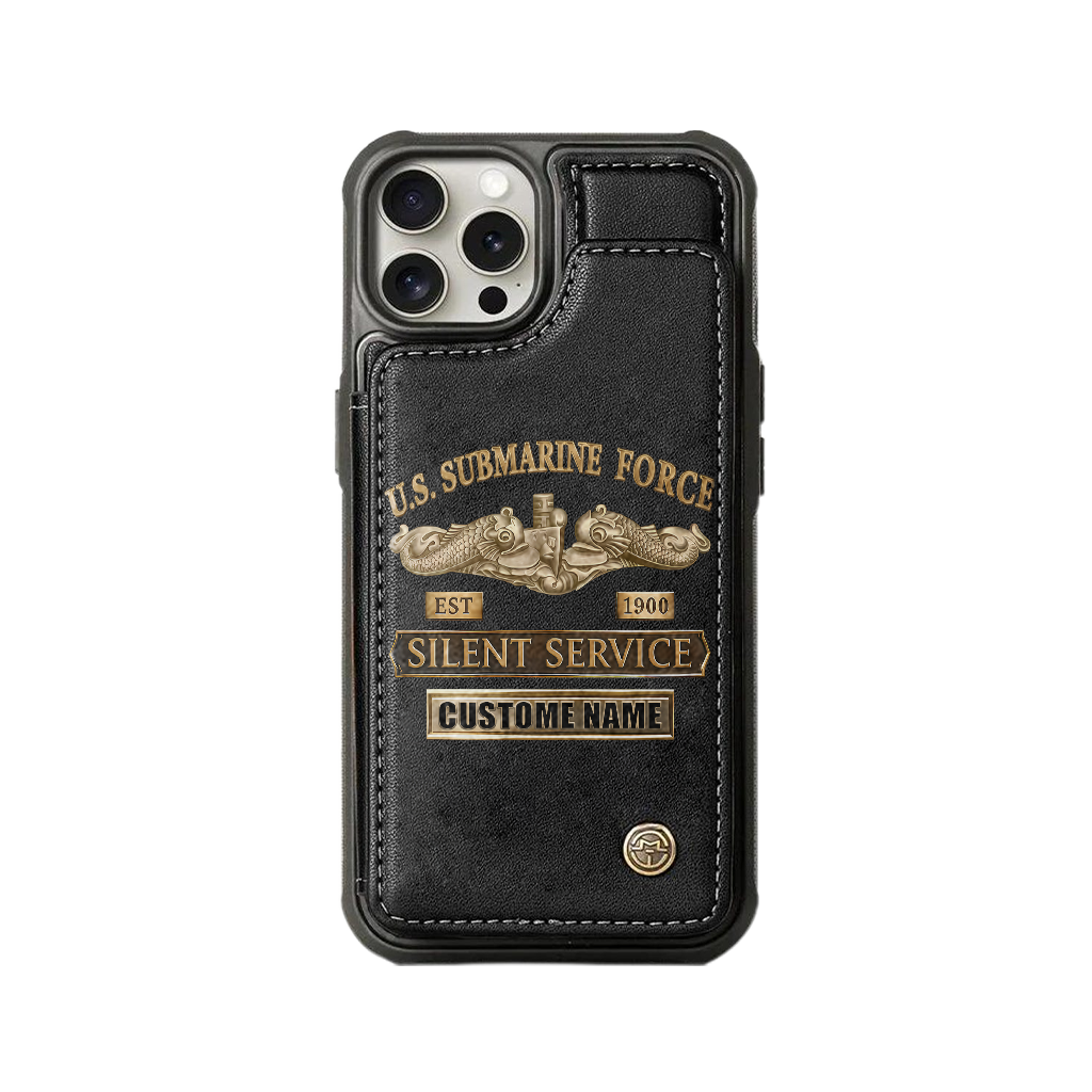 Personalizable Navy Submarine Silent Service Wallet Phone Case