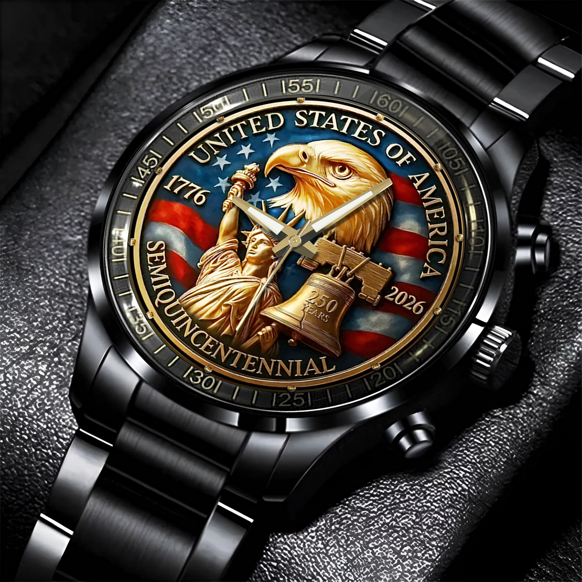 America 250 Years of Freedom Stainless Steel Watch